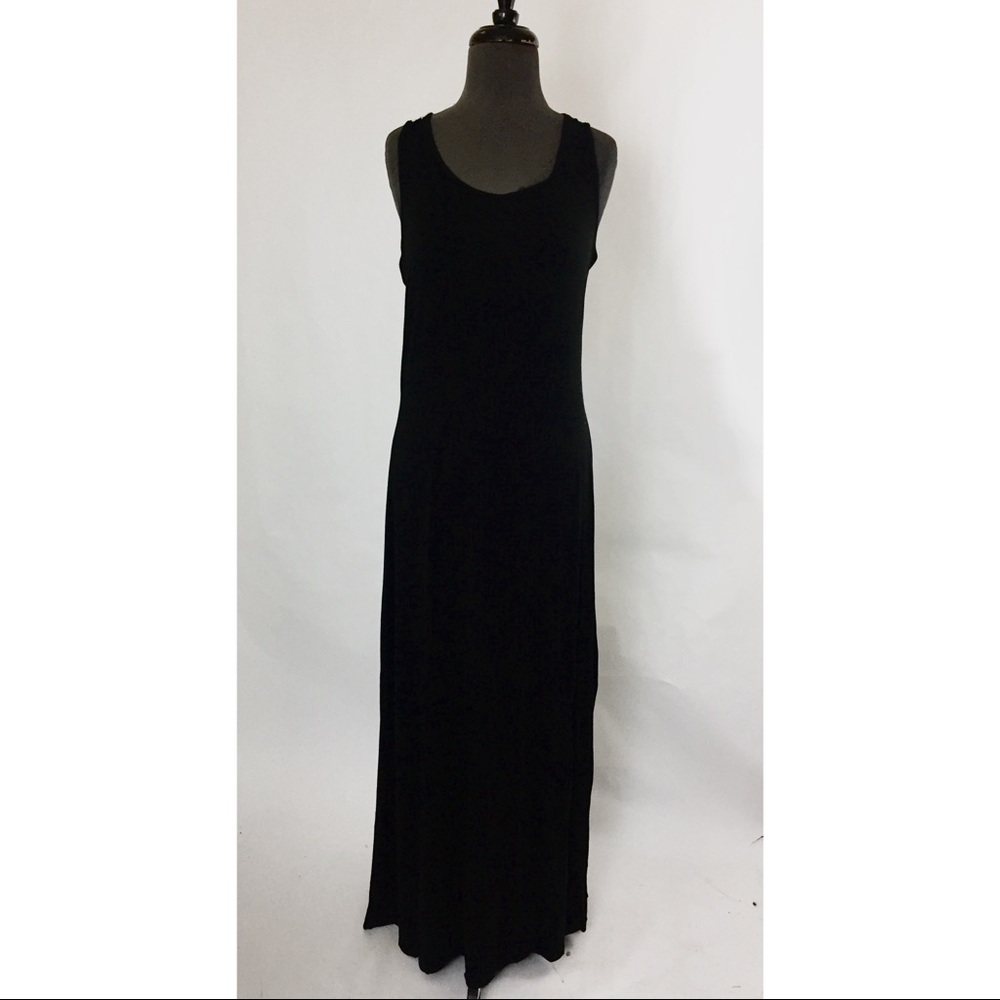 New! Soft Black Maxi Dress w/ Crochet Detail - Picture 5 of 8